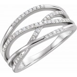 14K White 1/5 CTW Diamond Criss-Cross Ring photo