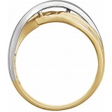 14K Yellow Overlap Hammered Ring photo 2