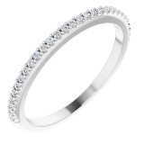 14K White 1/8 CTW Diamond Matching Band photo