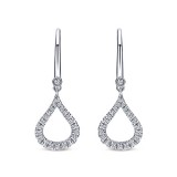 14k White Gold Gabriel & Co. Diamond Drop Earrings photo