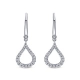 14k White Gold Gabriel & Co. Diamond Drop Earrings photo