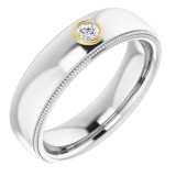 14K White & Yellow 1/10 CTW Men's Diamond Ring photo