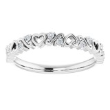 14K White .08 CTW Heart Diamond Anniversary Band photo 3