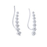 14k White Gold Gabriel & Co. Diamond Earcuffs Earrings photo 2