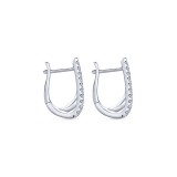 14k White Gold Gabriel & Co. Diamond Huggie Earrings photo 2