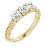 14K Yellow 4.1 mm Round 7/8 CTW Diamond Anniversary Band photo