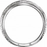 14K White Design-Engraved Band for 5.2 mm Engagement Ring photo 2