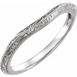 14K White Design-Engraved Band for 5.2 mm Engagement Ring photo