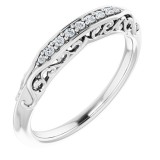 14K White .07 CTW Diamond Matching Band photo