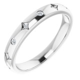 14K White 1/10 CTW Diamond Anniversary Band photo