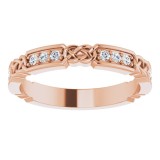 14K Rose 1/6 CTW Diamond Celtic-Inspired Anniversary Band photo 3