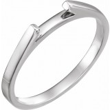 14K White Matching Band for 6 mm Round Engagement Ring photo