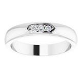 14K White .08 CTW Diamond Three-Stone Anniversary Band photo 3