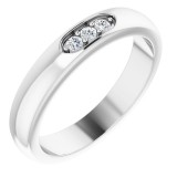 14K White .08 CTW Diamond Three-Stone Anniversary Band photo