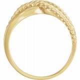 14K Yellow Crossover Rope Design Ring photo 2
