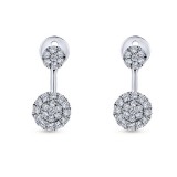 14k White Gold Gabriel & Co. Peek A Boo Diamond Earrings photo