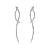 14k White Gold Gabriel & Co. Diamond Drop Earrings photo