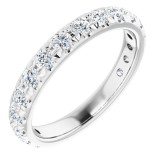 14K White 1 CTW Diamond French-Set Anniversary Band photo