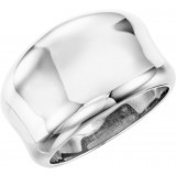 14K White Concave Ring photo