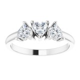 14K White 1 CTW Diamond Three-Stone Anniversary Band photo 3