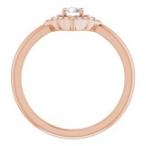 14K Rose 1/3 CTW Diamond Halo-Style Clover Ring photo 2