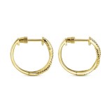 14k Yellow Gold Gabriel & Co. Diamond Huggie Earrings photo 2