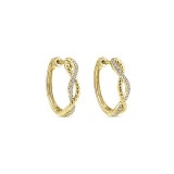 14k Yellow Gold Gabriel & Co. Diamond Huggie Earrings photo