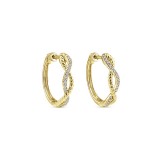 14k Yellow Gold Gabriel & Co. Diamond Huggie Earrings photo