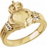 14K Yellow .04 CTW Diamond Claddagh Ring photo