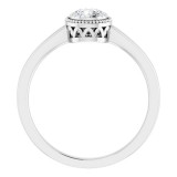 14K White Sapphire April Birthstone Ring photo 2