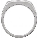 14K White 16x13 mm Rectangle Signet Ring photo 2