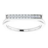 14K White 1/10 CTW Diamond Bar Ring photo 3