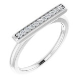 14K White 1/10 CTW Diamond Bar Ring photo