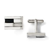 Chisel Stainless Steel Black & Grey Carbon Fiber Cufflinks photo