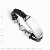 Chisel Stainless Steel Polished Leather Bracelet photo 2