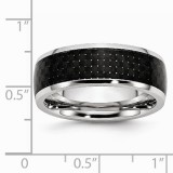 Chisel Cobalt Black Carbon Fiber Inlay 8mm Polished Men's Band photo 4