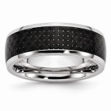 Chisel Cobalt Black Carbon Fiber Inlay 8mm Polished Men's Band photo