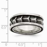 Chisel Stainless Steel Polished And Antiqued 9mm Men's Band photo 4