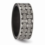 Chisel Stainless Steel Brushed Antiqued Textured Men's Ring photo 3
