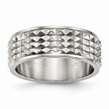 Chisel Stainless Steel Polished Studded Men's Ring photo
