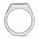 Chisel Stainless Steel Polished With Crystals Men's Ring photo 2