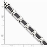 Chisel Stainless Steel Black Carbon Fiber 9in Bracelet photo 2