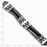 Chisel Stainless Steel Wire With Black Rubber 8.75in Bracelet photo 2