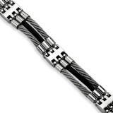 Chisel Stainless Steel Wire With Black Rubber 8.75in Bracelet photo