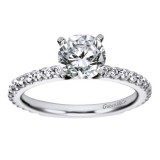 14k White Gold 0.38ct Diamond Gabriel & Co Straight Semi Mount Engagement Ring photo