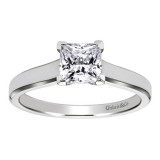 14k White Gold Gabriel & Co Solitaire Semi Mount Engagement Ring photo