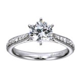 14k White Gold 0.25ct Diamond Gabriel & Co Straight Semi Mount Engagement Ring photo