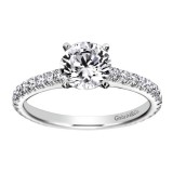 14k White Gold 0.47ct Diamond Gabriel & Co Straight Semi Mount Engagement Ring photo