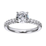 14k White Gold 0.36ct Diamond Gabriel & Co Straight Semi Mount Engagement Ring photo