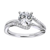 14k White Gold 0.20ct Diamond Gabriel & Co Bypass Semi Mount Engagement Ring photo